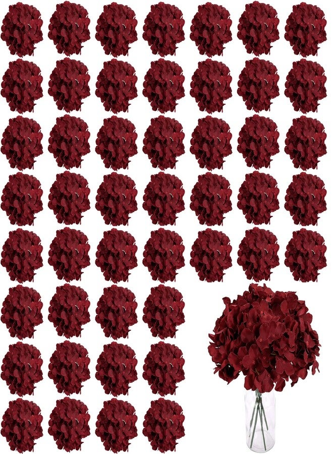 WEISPARK مجموعة زهور الكوبية الاصطناعية من ويسبارك، 100 قطعة، زهور حريرية كاملة مع سيقان، مثالية لحفلات الزفاف والمناسبات المنزلية وحفلات استقبال المولود (لون عنابي). - Image 1